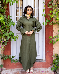 Olive Shirt Dress