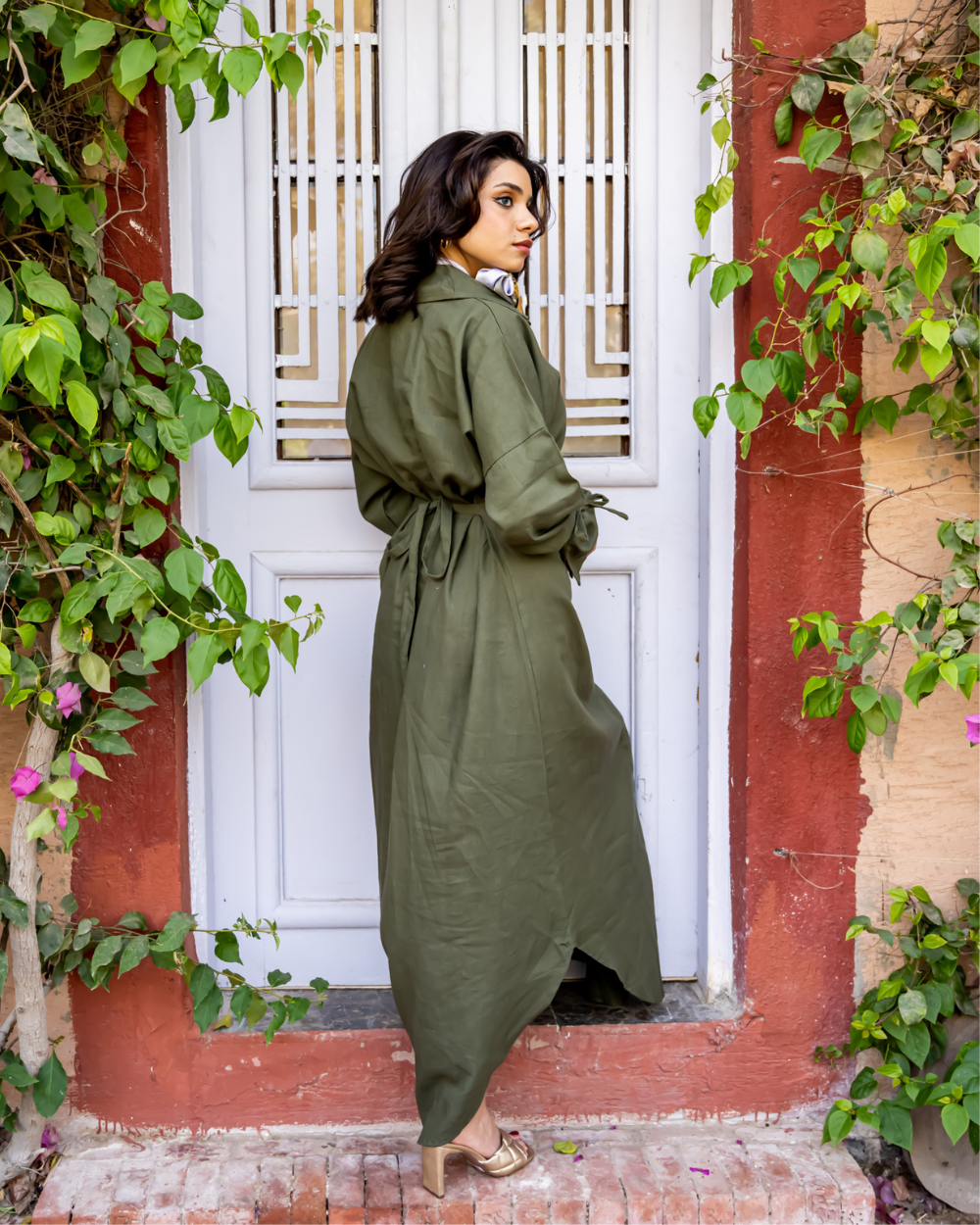 Olive Shirt Dress