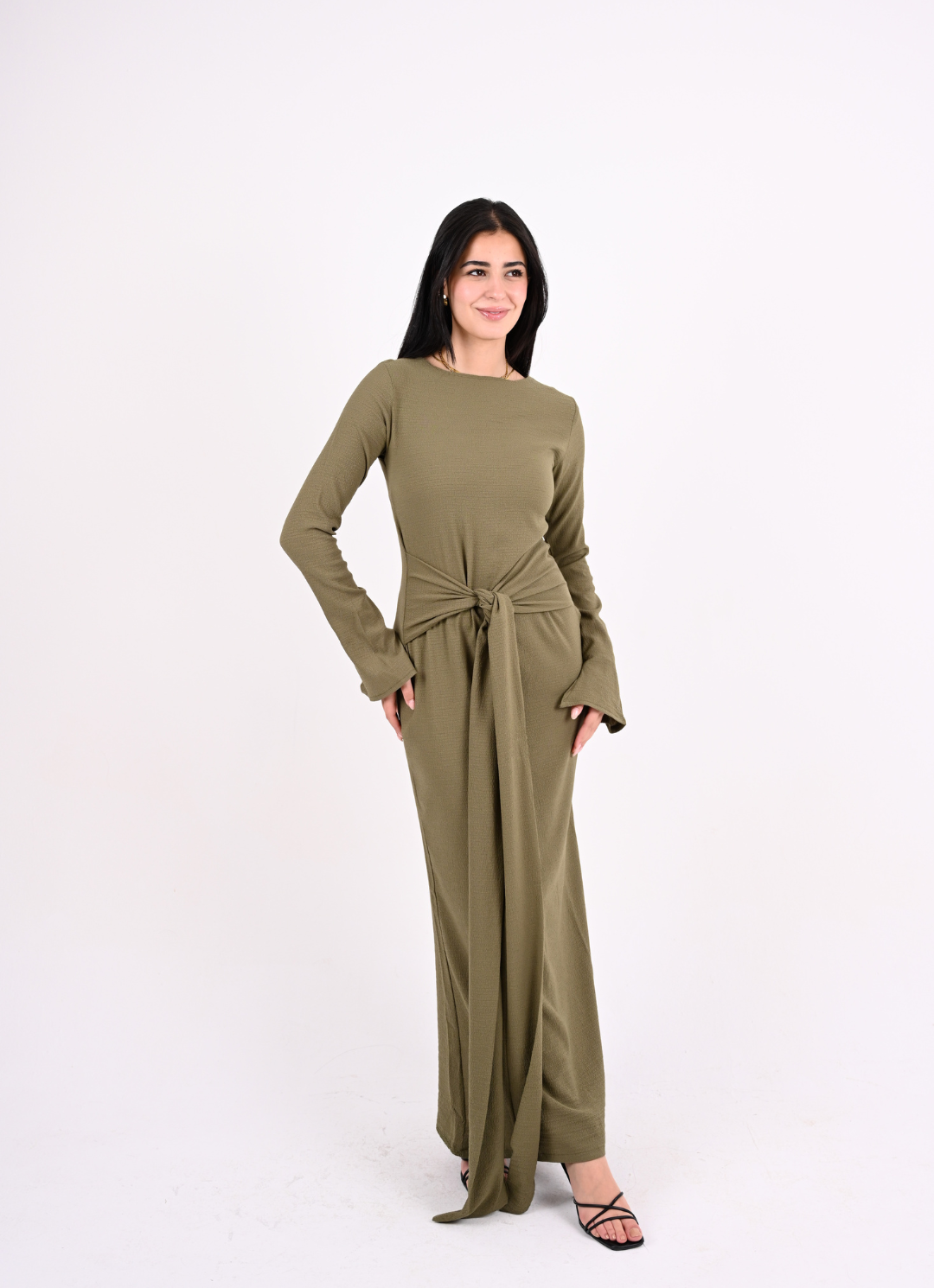 Olive Tie Dress