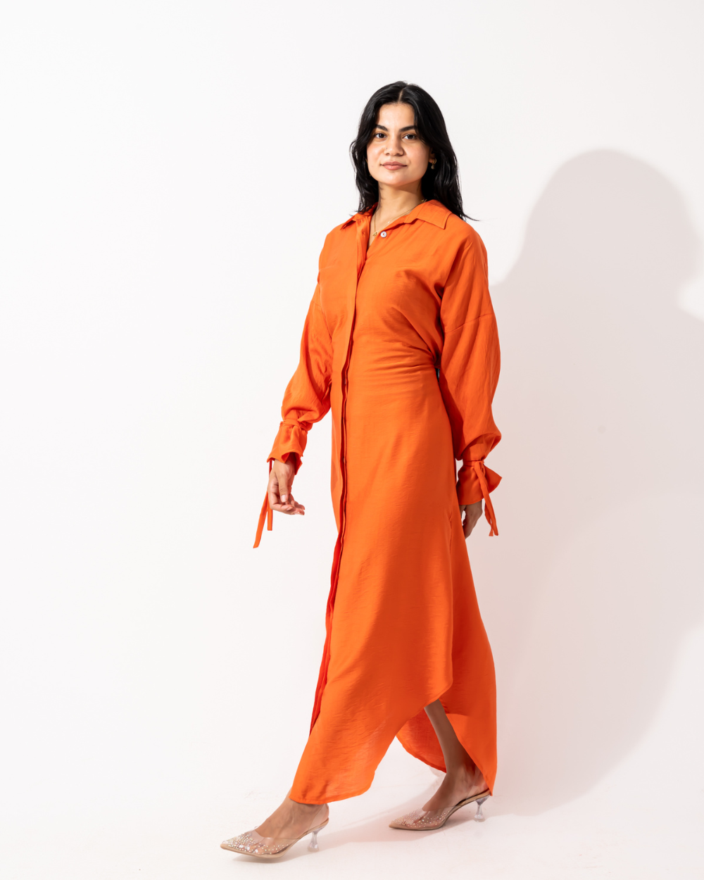 Orange Shirt Dress