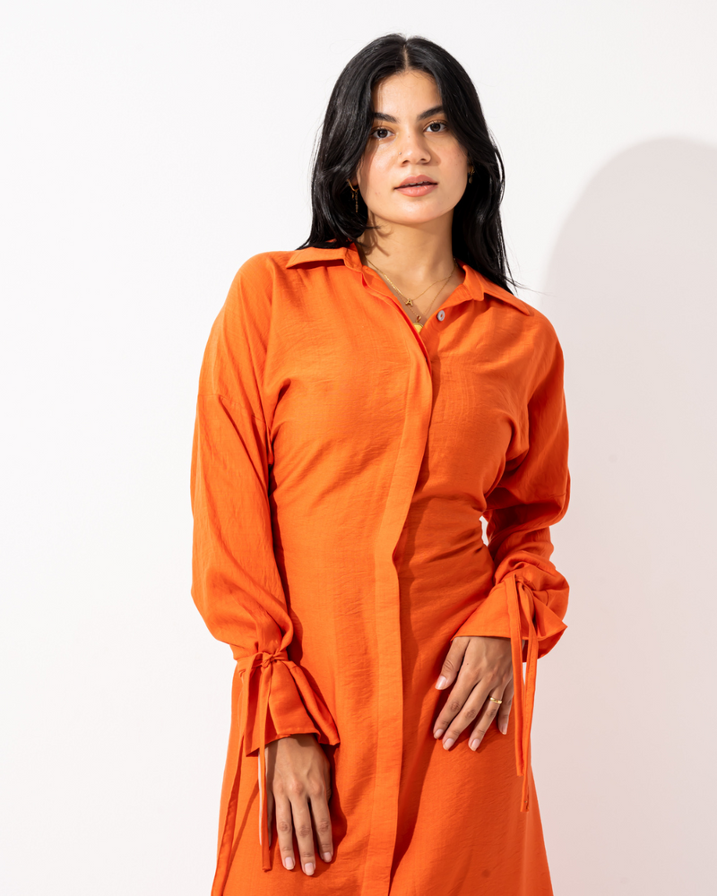 Orange Shirt Dress