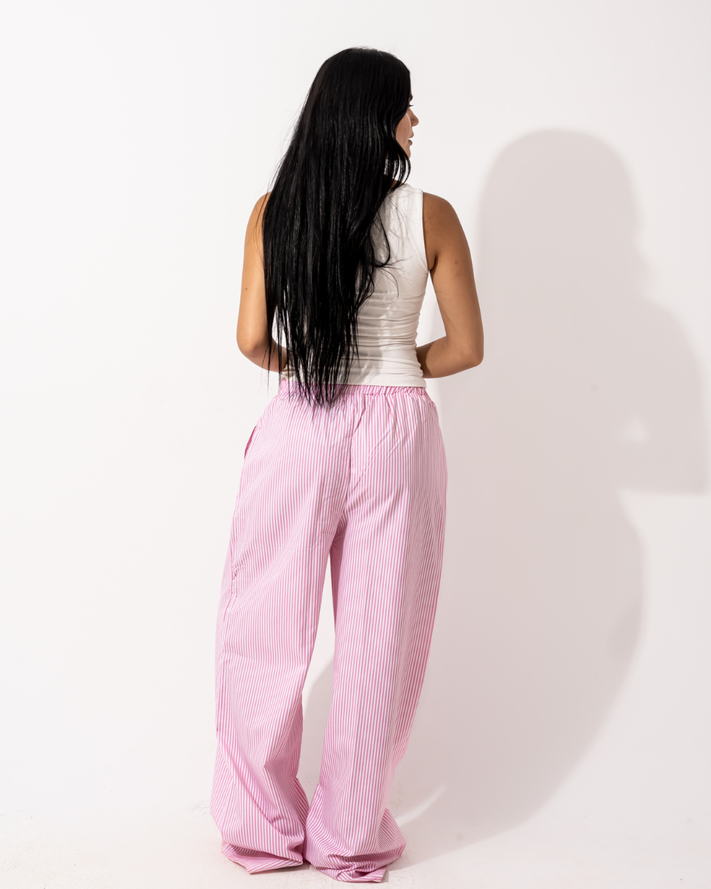 Pink Striped  Pants