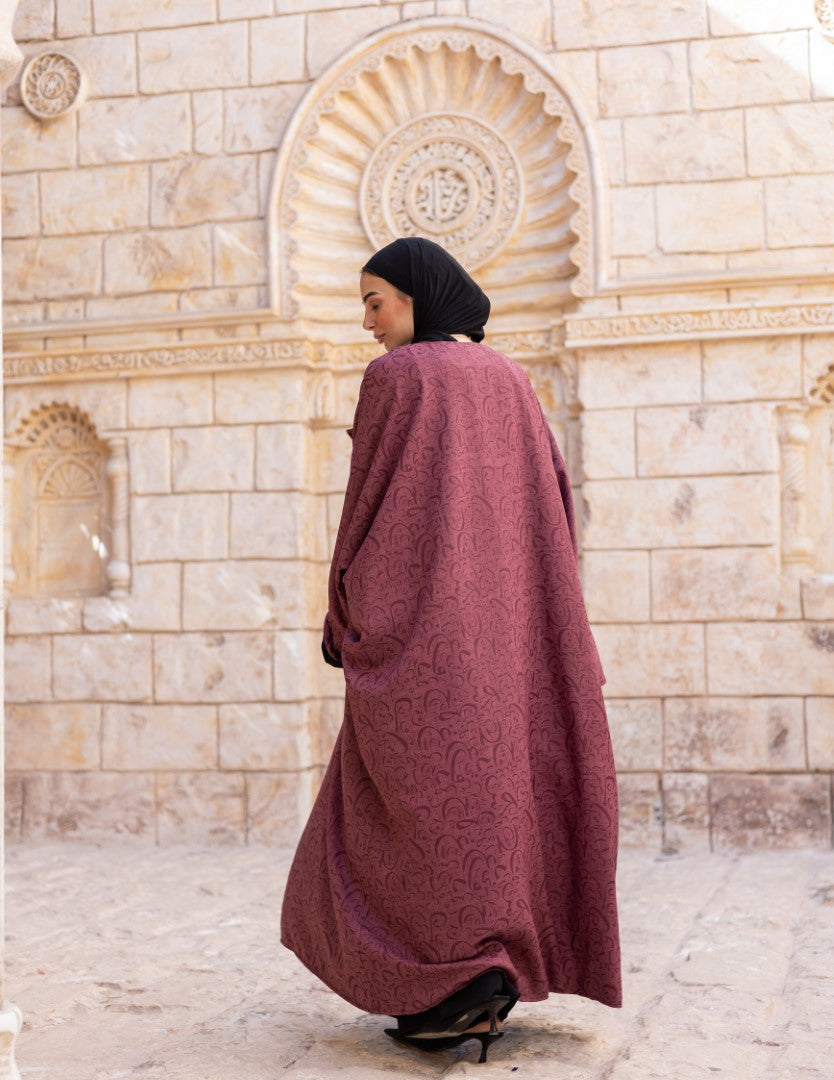 Layali Reversible Abaya – Black x Dust Rose