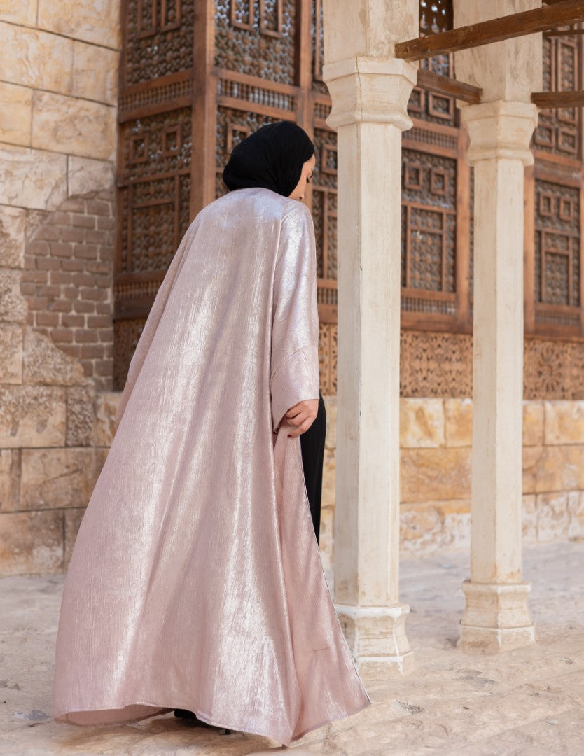 Noor Open Abaya – Blush Pink