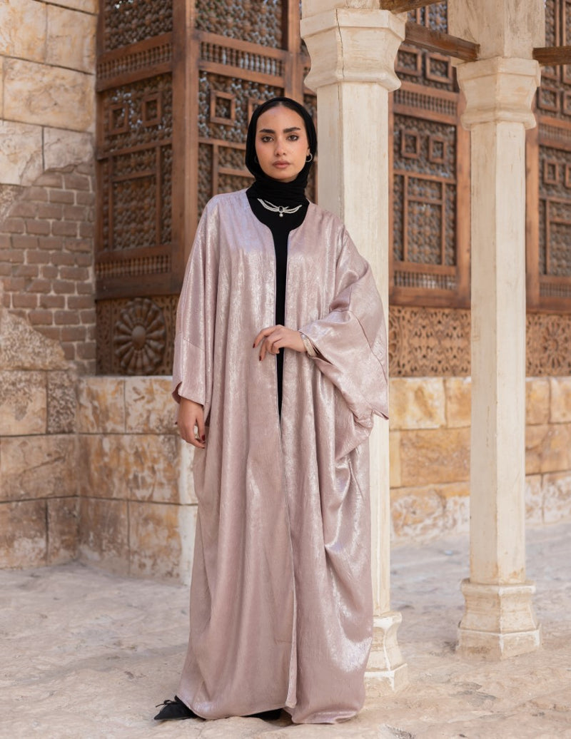 Noor Open Abaya – Blush Pink