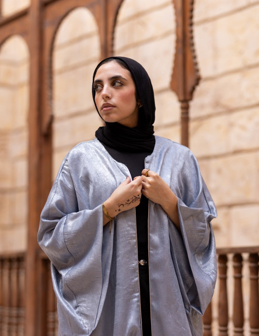 Noor Open Abaya – Blush Pearl