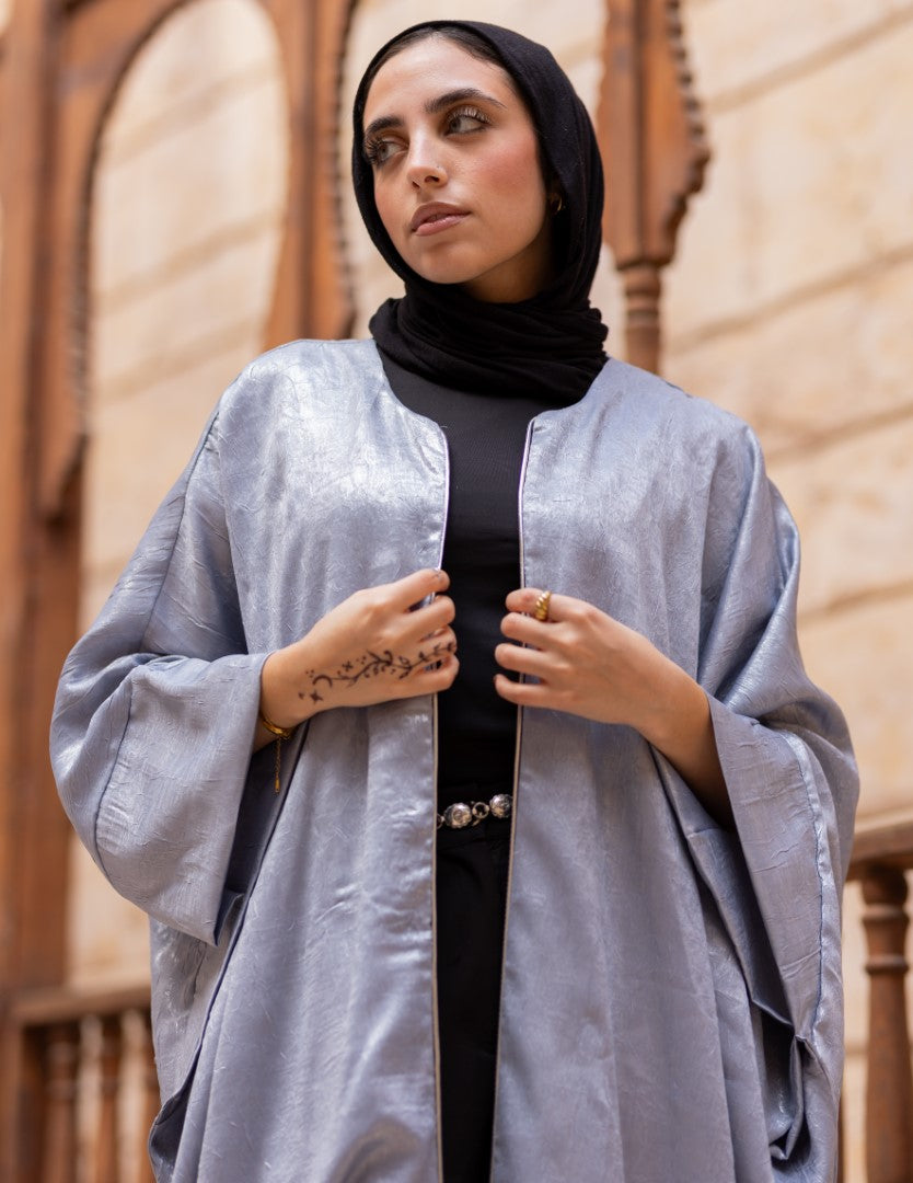 Noor Open Abaya – Blush Pearl