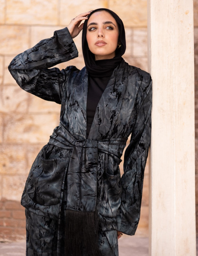 Sama Burnout Co-ord – Charcoal Slate