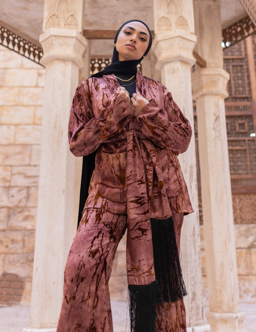 Sama Burnout Co-ord – Rose Rust