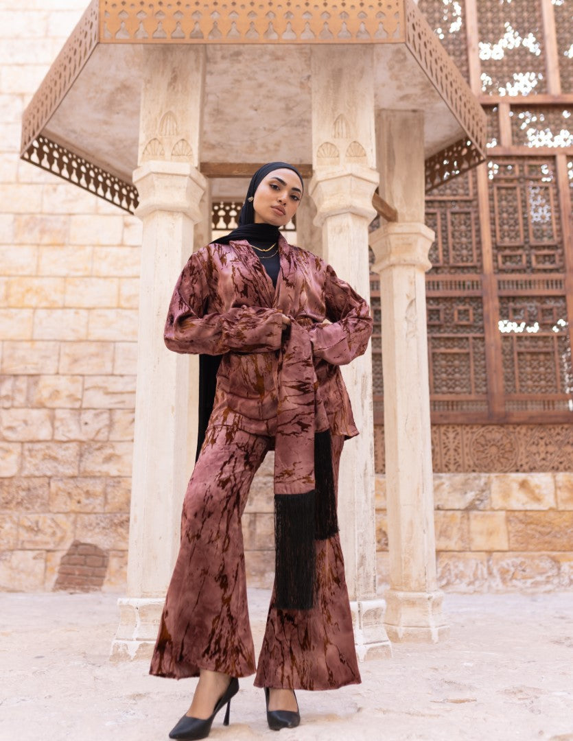 Sama Burnout Co-ord – Rose Rust