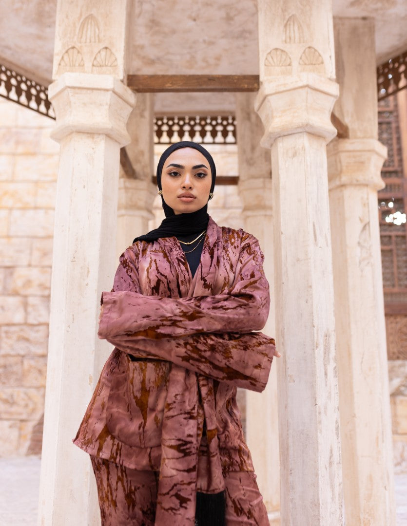 Sama Burnout Co-ord – Rose Rust