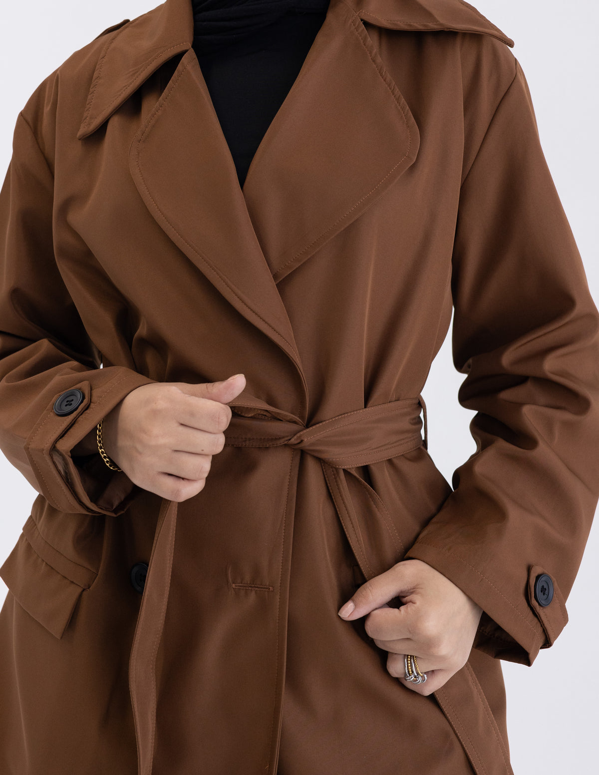 Brown Cropped Trench Coat