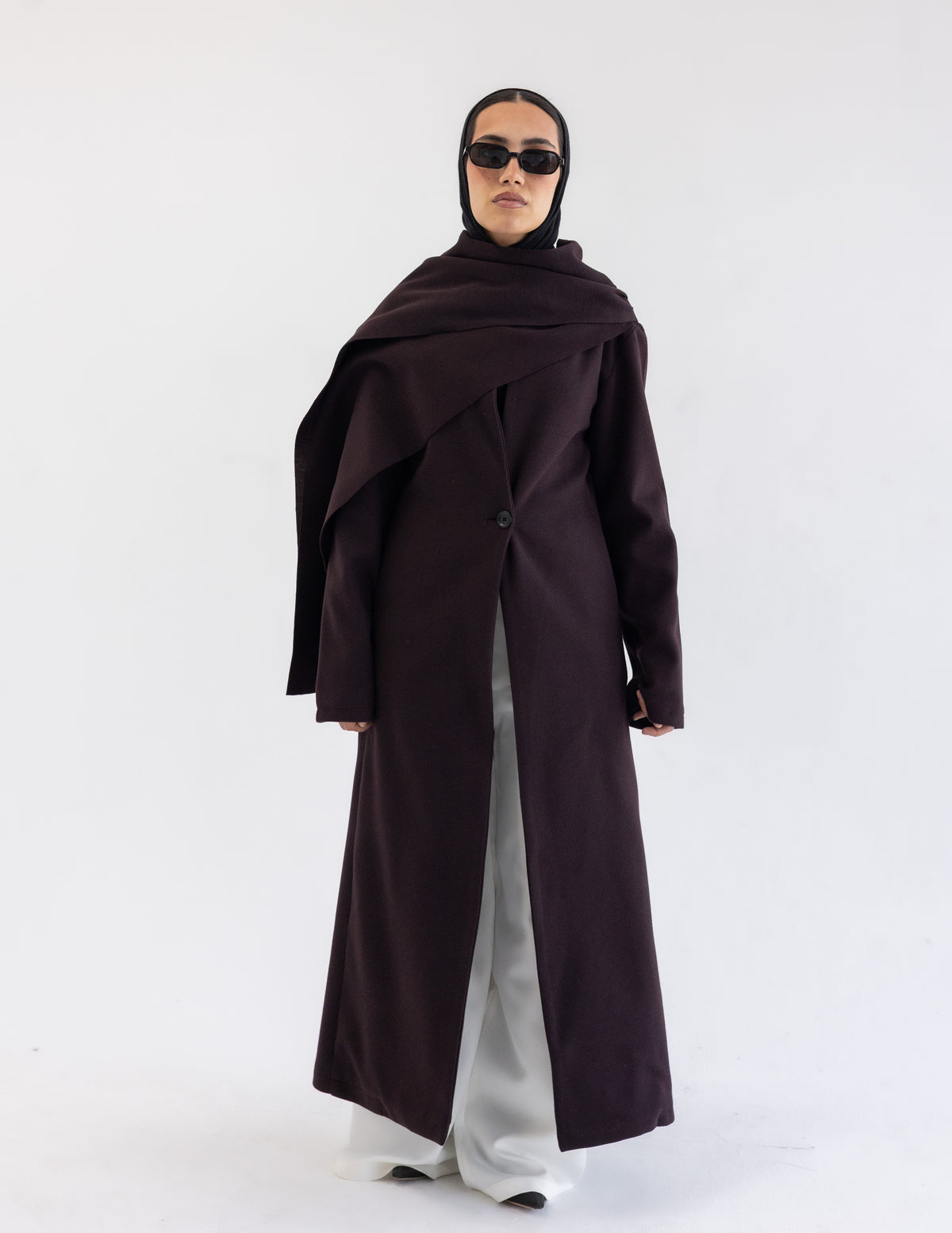 Dark Maroon  Muffler Coat