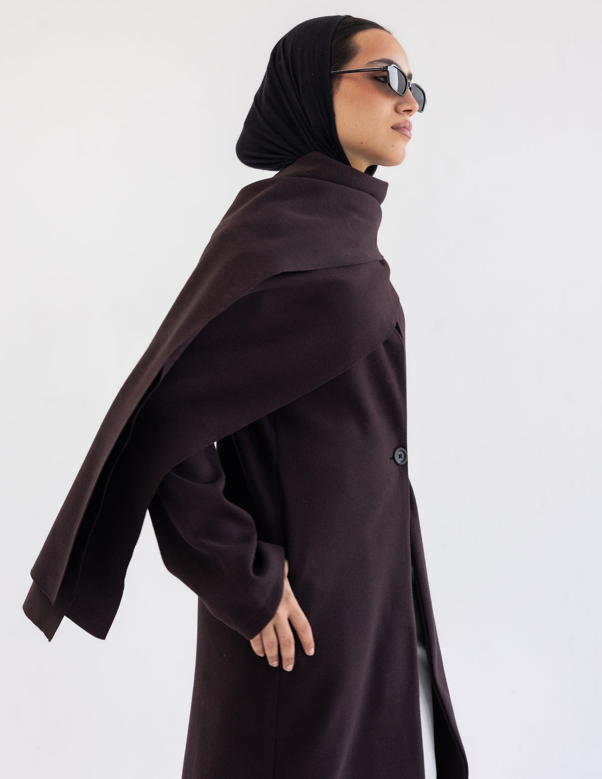 Dark Maroon  Muffler Coat