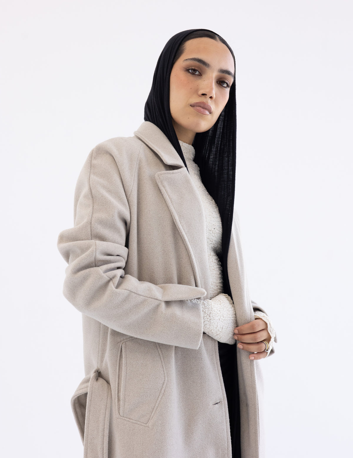Beige Oversized Coat