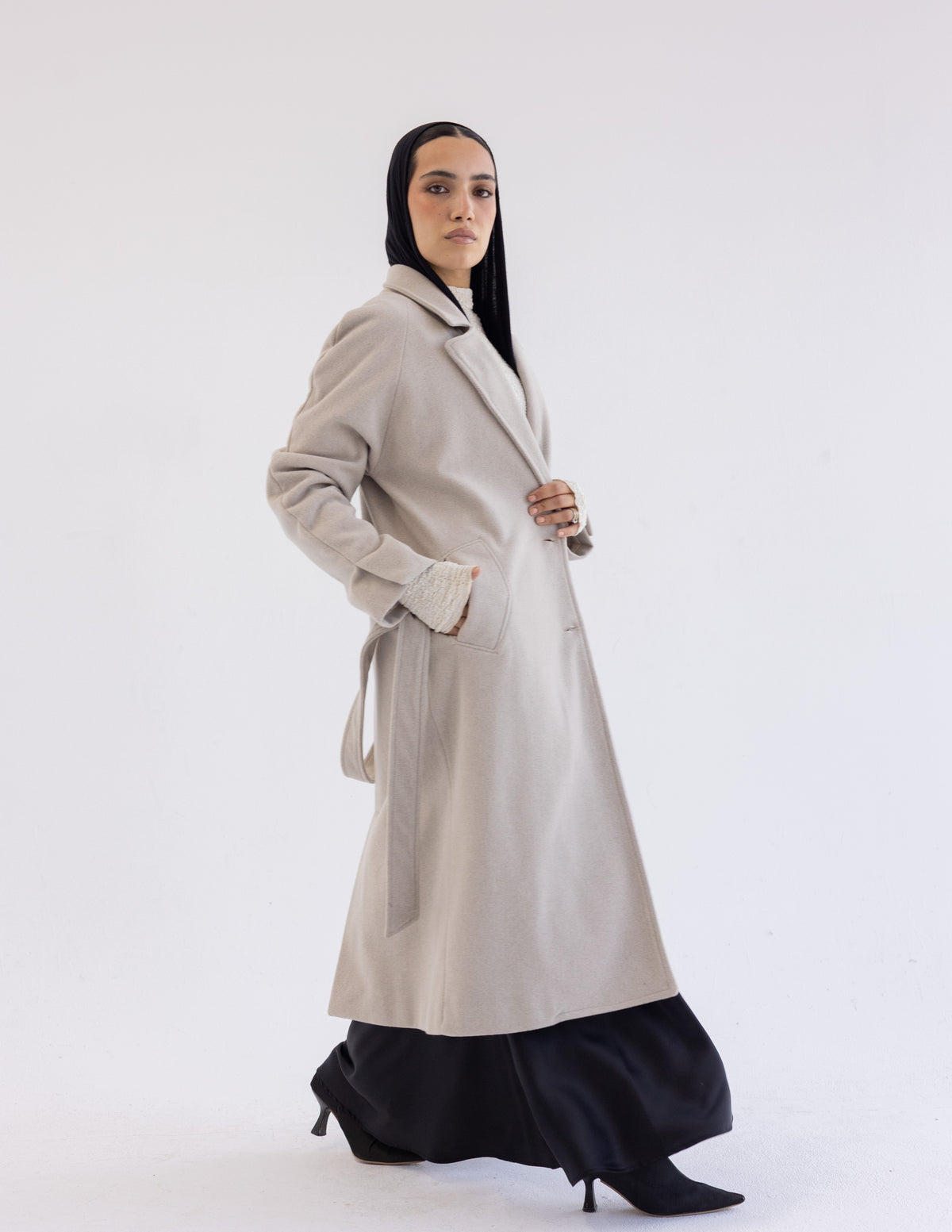 Beige Oversized Coat