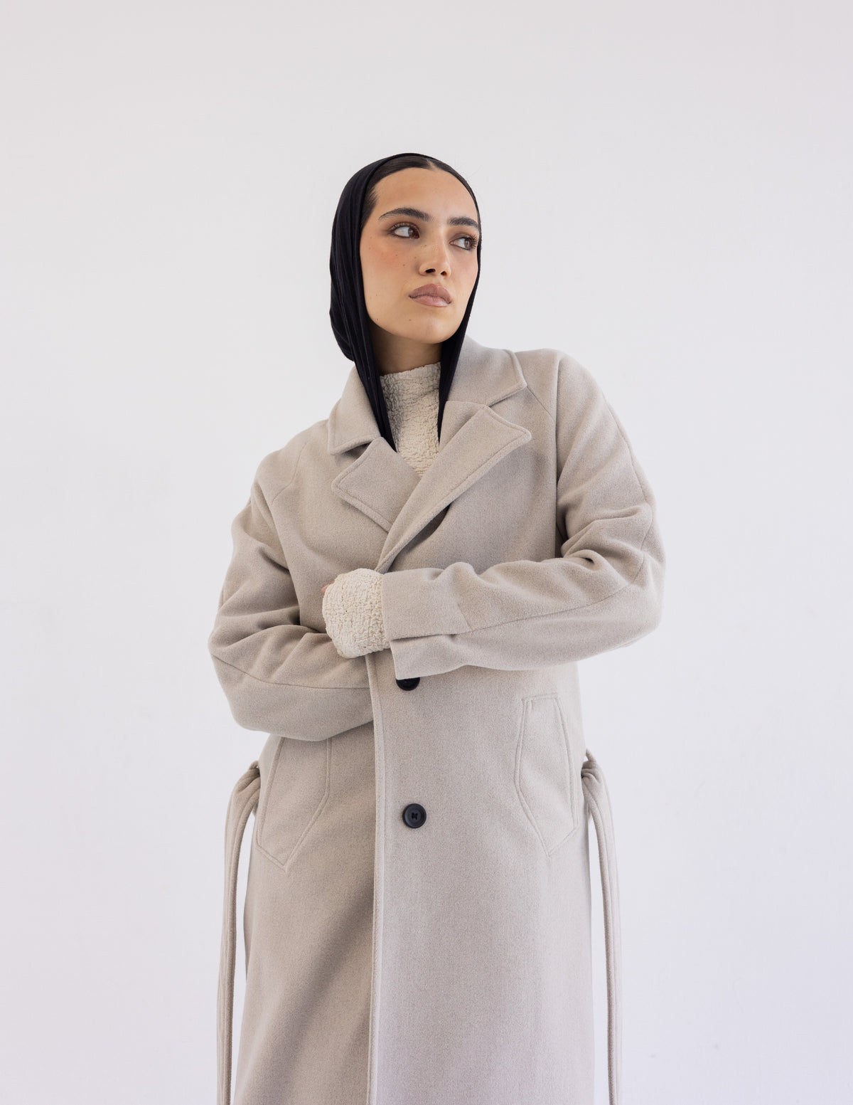 Beige Oversized Coat