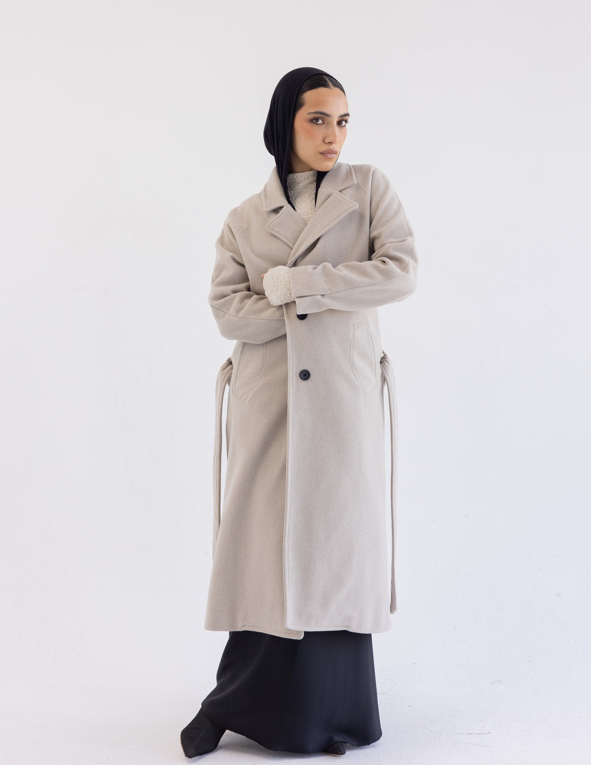 Beige Oversized Coat