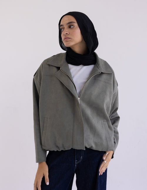 Olive Suede Jacket