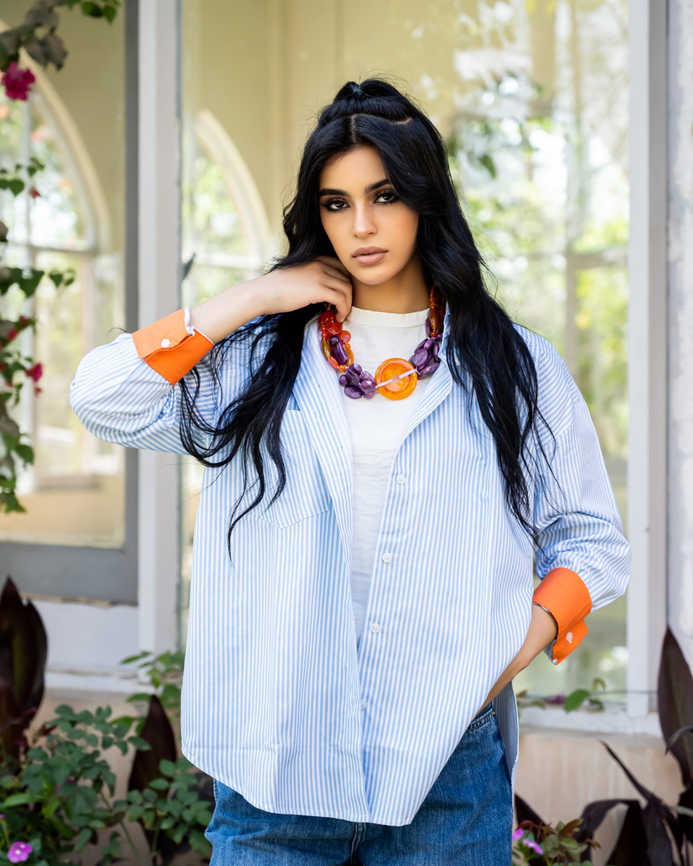 Baby Blue Striped Shirt