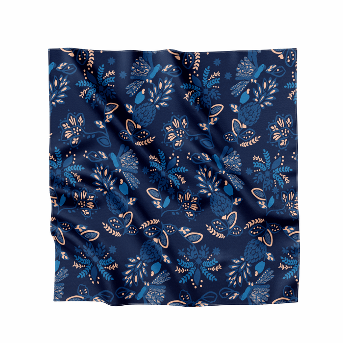 Satin Head Scarves, Dark Navy Blue Satin Bandana, Yeilda