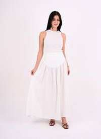 White Linen Skirt
