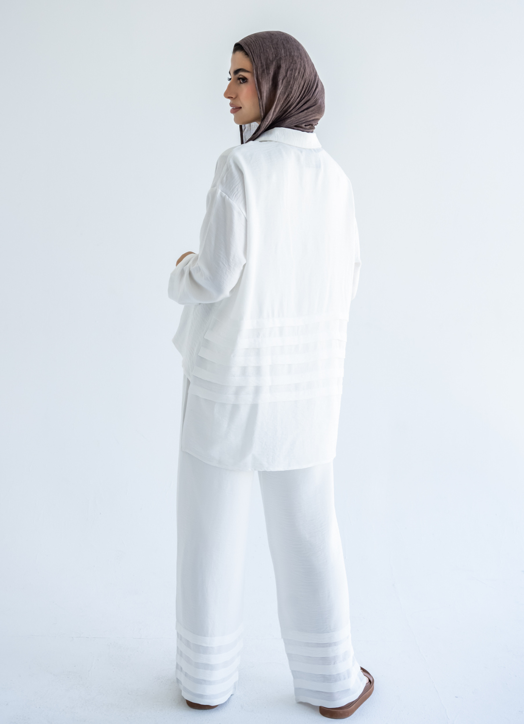White Waves Linen Pants