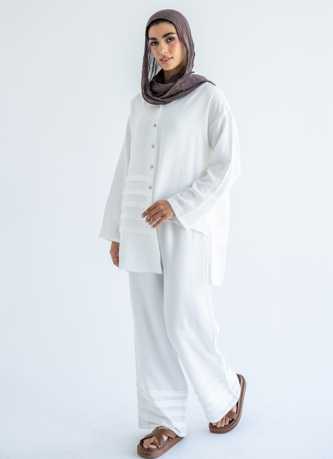 White Waves Linen Pants