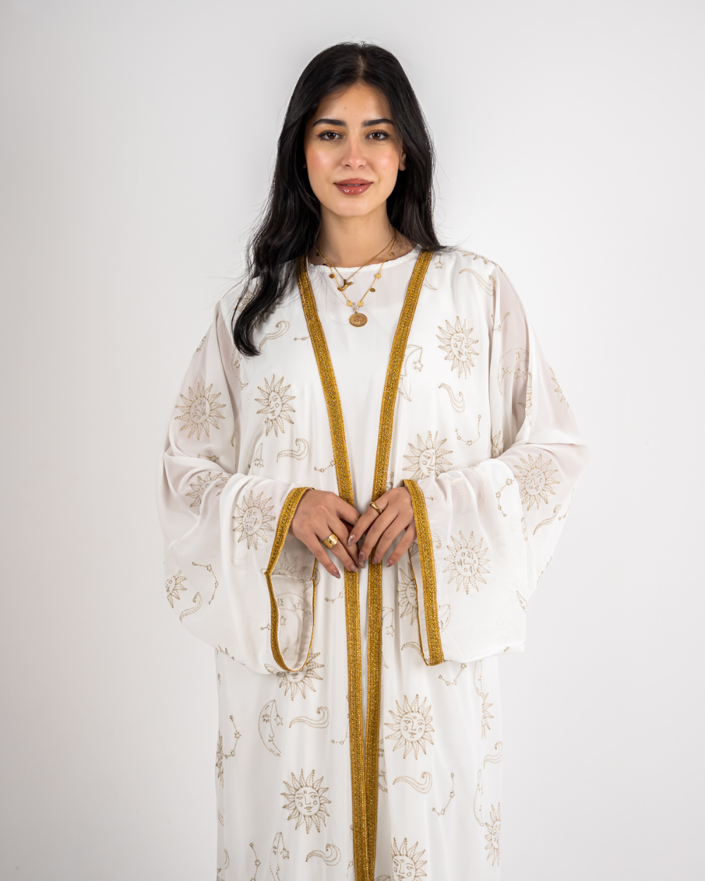 White Embroidered Kaftan