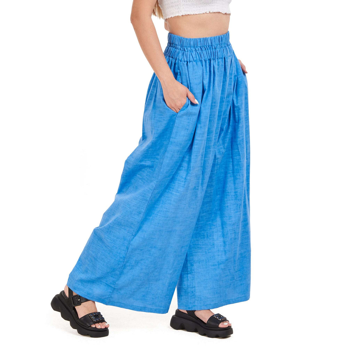 Linen Pants For Women, Blue Linen Pants, Yeilda