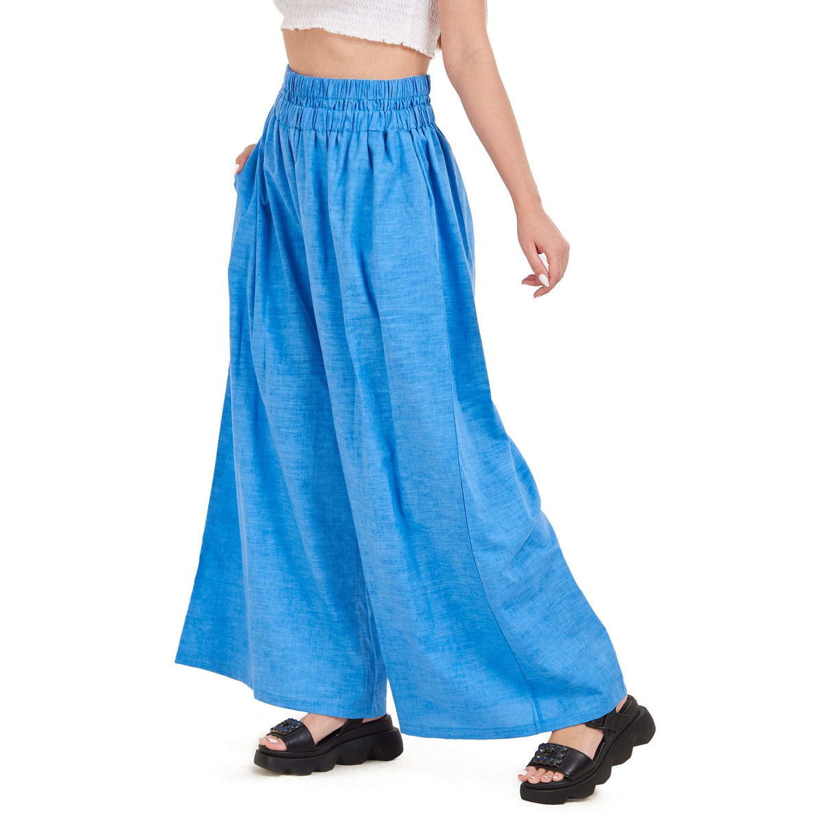 Linen Pants For Women, Blue Linen Pants, Yeilda