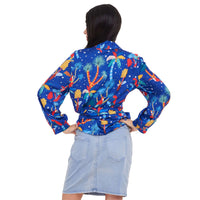 Satin Blouse Long Sleeve, Parrot Satin Blouse, Yeilda