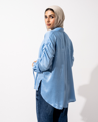 Baby Blue Satin Shirt