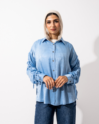 Baby Blue Satin Shirt