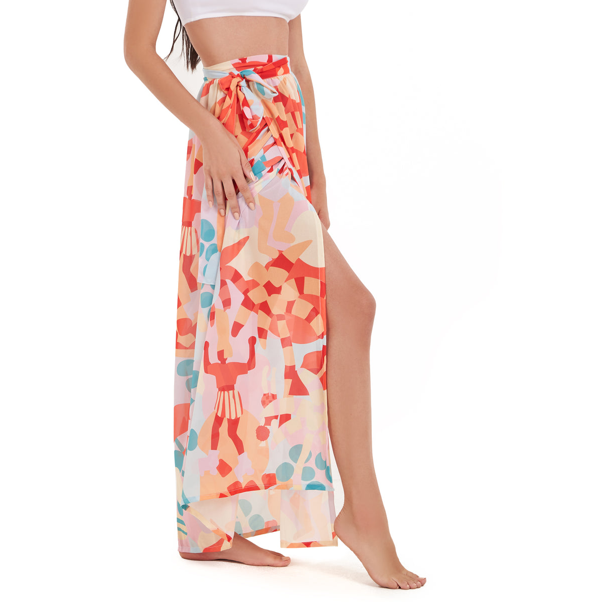 Wrap Beach Cover Up, Coral Crush Coverup, Yeilda