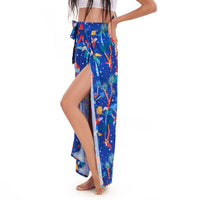 Wrap Skirt For Beach, Parrot Coverup, Yeilda